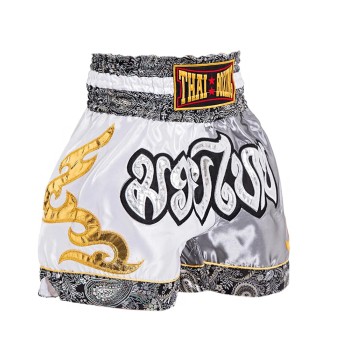 Thaiboxing Тайские Шорты Тайский Бокс Серо-Белые