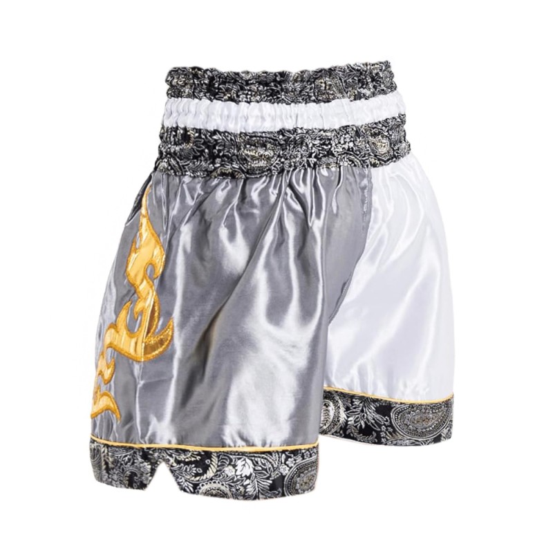Thaiboxing Тайские Шорты Тайский Бокс Серо-Белые