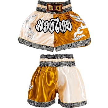 Thaiboxing Тайские Шорты Тайский Бокс Кремово-Золотые
