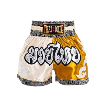 Thaiboxing Тайские Шорты Тайский Бокс Кремово-Золотые