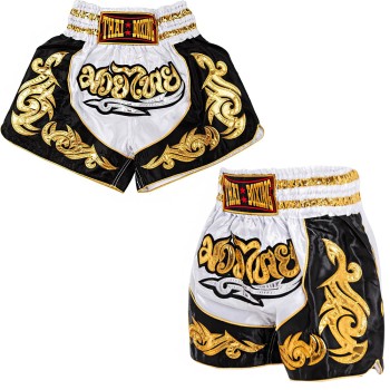Thaiboxing Тайские Шорты Тайский Бокс Бело-Черные