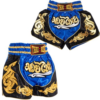 Thaiboxing Тайские Шорты Тайский Бокс Сине-Черные