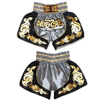 Thaiboxing Тайские Шорты Тайский Бокс Серо-Черные