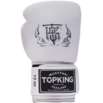 Top King "Double Lock Air" Боксерские Перчатки Тайский Бокс Белые