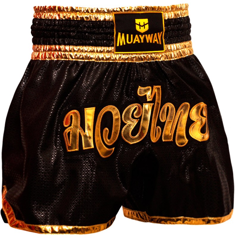 Muayway "Black Gold Heritage" Шорты Тайский Бокс + Фирменный Брелок Боксерская перчатка