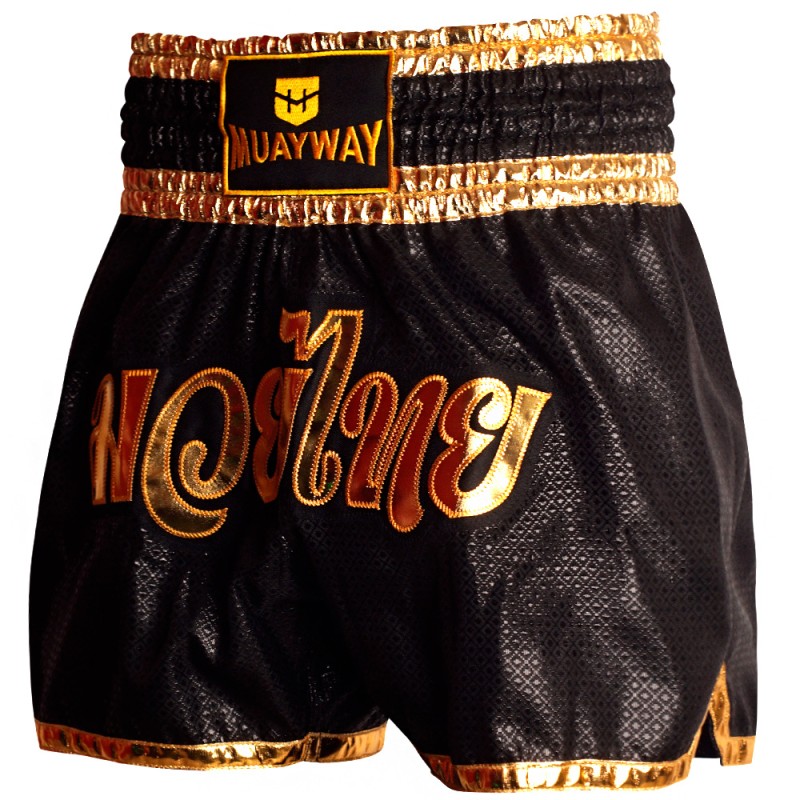 Muayway "Black Gold Heritage" Шорты Тайский Бокс + Фирменный Брелок Боксерская перчатка