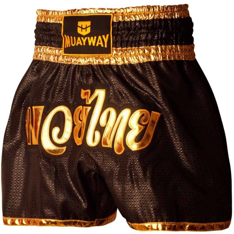 Muayway "Black Gold Heritage" Шорты Тайский Бокс + Фирменный Брелок Боксерская перчатка