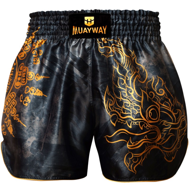 Muayway "Gold Yant" Шорты Тайский Бокс + Фирменный Брелок Боксерская перчатка