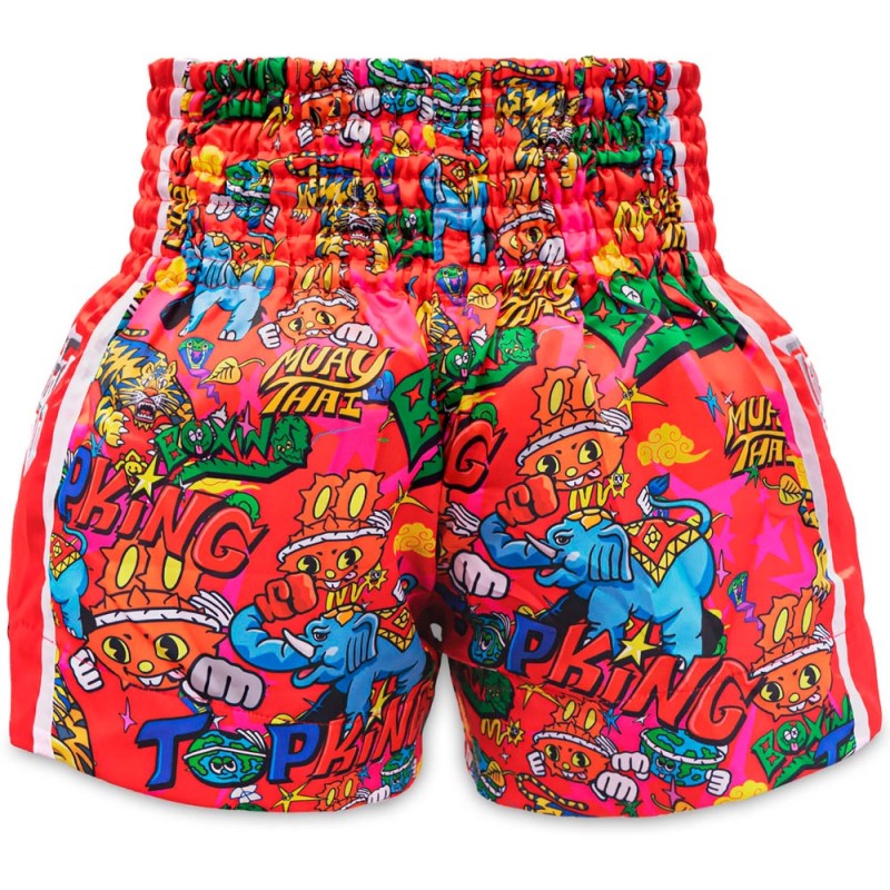 Top King х Puck Шорты TKXPTBS-01 Тайский Бокс Красный Мультиколор