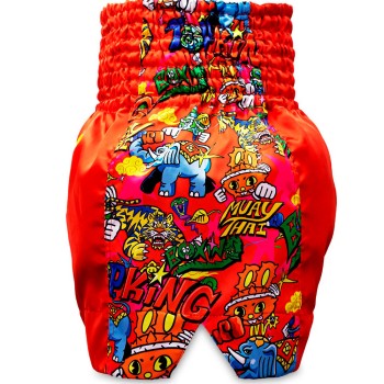 Top King х Puck Шорты TKXPTBS-02 Тайский Бокс Красный