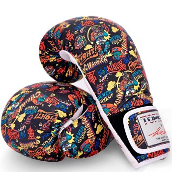 Top King х Puck Боксерские Перчатки Тайский Бокс Черные