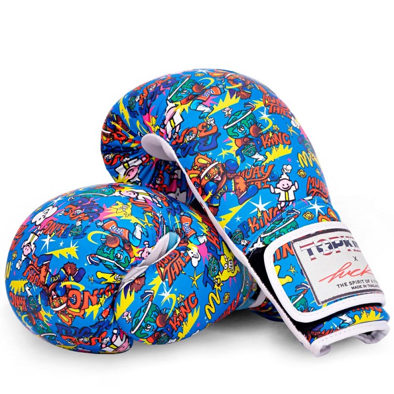 Top King "Wild Tiger" Боксерские Перчатки Тайский Бокс Синие