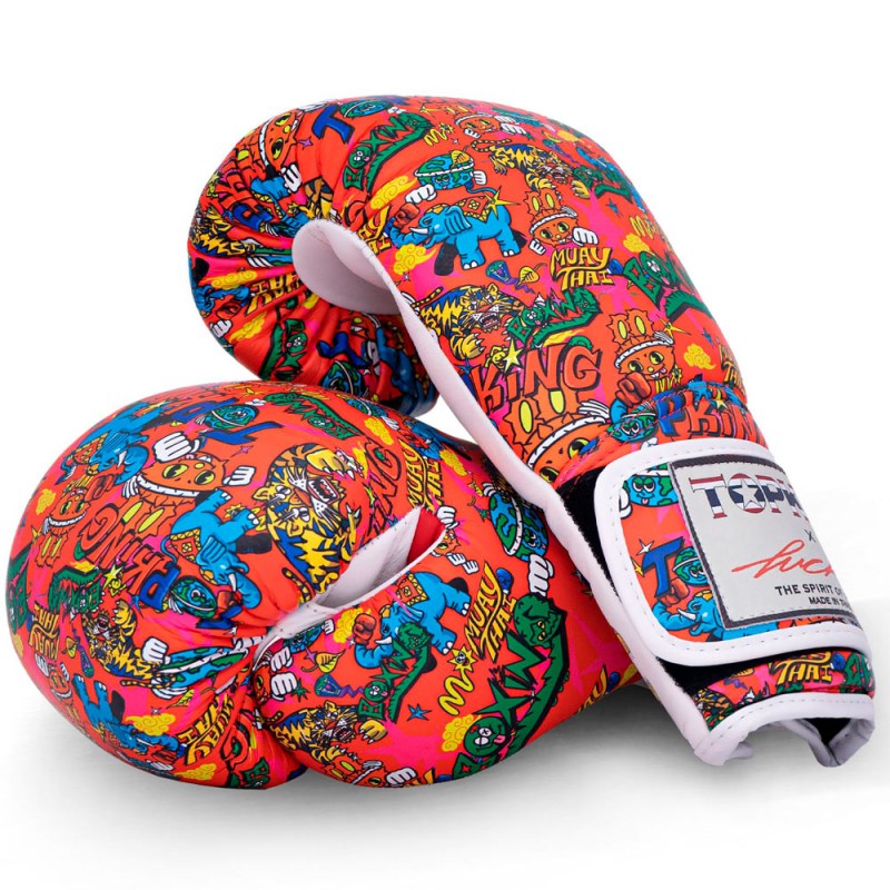 Top King "Wild Tiger" Боксерские Перчатки Тайский Бокс Красные