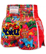 Top King х Puck Шорты TKXPTBS-01 Тайский Бокс Красный Мультиколор