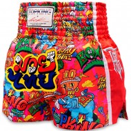 Top King х Puck Шорты TKXPTBS-01 Тайский Бокс Красный Мультиколор