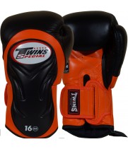 Twins Special BGVL6 Боксерские Перчатки Тайский Бокс Черно-Оранжевые