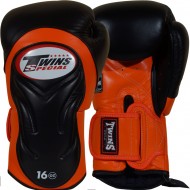 Twins Special BGVL6 Боксерские Перчатки Тайский Бокс Черно-Оранжевые