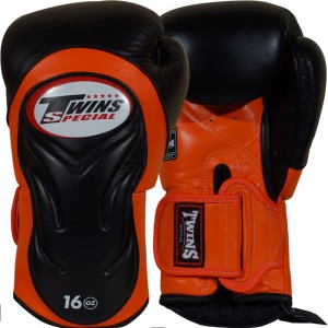 Twins Special BGVL6 Боксерские Перчатки Тайский Бокс Черно-Оранжевые