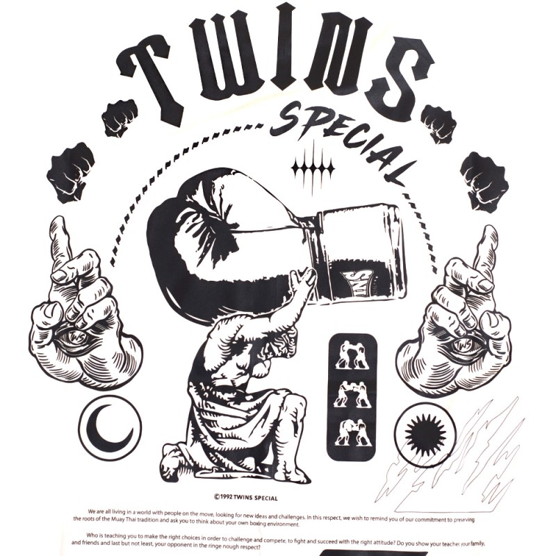 Футболка Twins Special Тайский Бокс Хлопок Белая