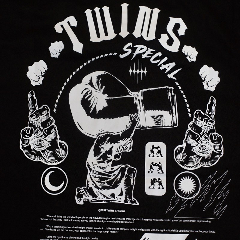 Футболка Twins Special Тайский Бокс Хлопок Черная