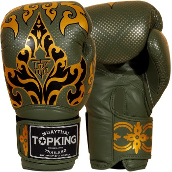 Top King TKBGKN-01 Боксерские Перчатки Тайский Бокс "Kanok" Зеленая Олива