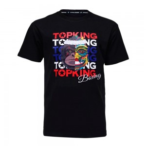 Top King Футболка Тайский Бокс Хлопок Черная TKTSH-031 