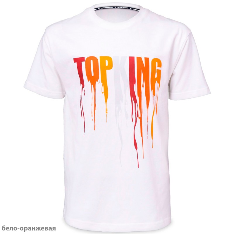 Top King Футболка Тайский Бокс Хлопок Белая TKTSH-036