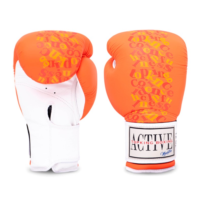 Top King "Active Muay Thai" Боксерские Перчатки Тайский Бокс Оранжевые