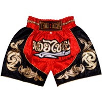 Детские Шорты Тайский Бокс "Thaiboxing" Красные с Золотом