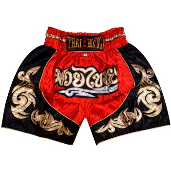 Детские Шорты Тайский Бокс "Thaiboxing" Красные с Золотом