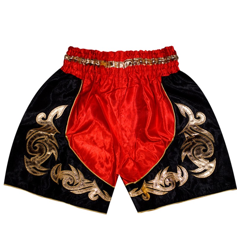 Детские Шорты Тайский Бокс "Thaiboxing" Красные с Золотом