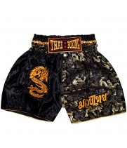 Детские Шорты Тайский Бокс "Thaiboxing" Дракон Черные с Золотом