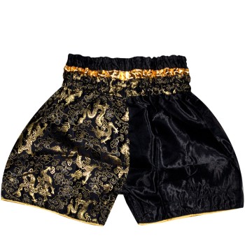 Детские Шорты Тайский Бокс "Thaiboxing" Дракон Черные с Золотом