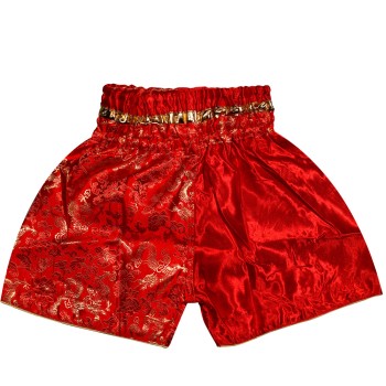 Детские Шорты Тайский Бокс "Thaiboxing" Дракон Красные с Золотом