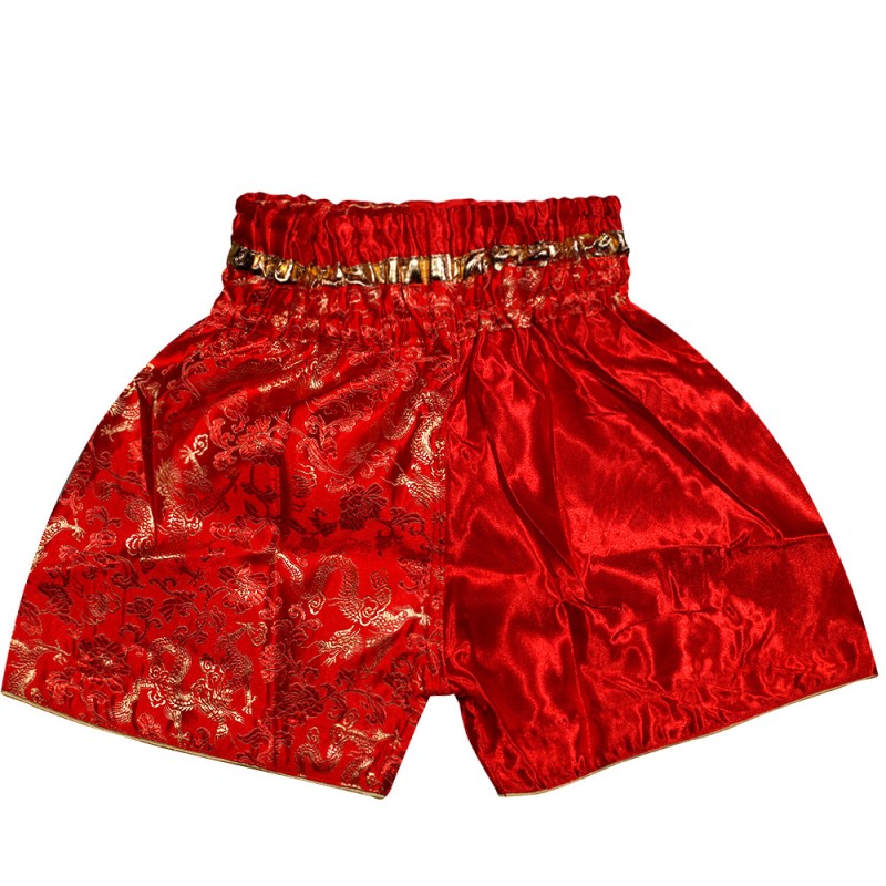 Детские Шорты Тайский Бокс "Thaiboxing" Дракон Красные с Золотом