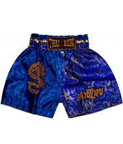 Детские Шорты Тайский Бокс "Thaiboxing" Дракон Синие с Золотом