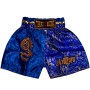 Детские Шорты Тайский Бокс "Thaiboxing" Дракон Синие с Золотом