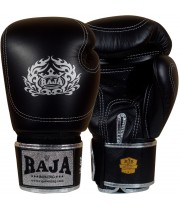 Raja Boxing Боксерские Перчатки Тайский Бокс "Double Line" Черные