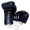 Fairtex BGL7 Pro Боксерские Перчатки Шнурки Мексиканский Стиль Синие
