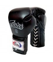 Fairtex BGL7 Pro Боксерские Перчатки Шнурки Мексиканский Стиль Черные