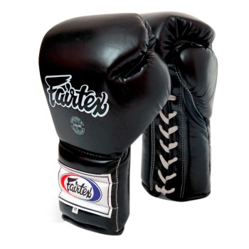 Fairtex BGL7 Pro Боксерские Перчатки Шнурки Мексиканский Стиль Черные