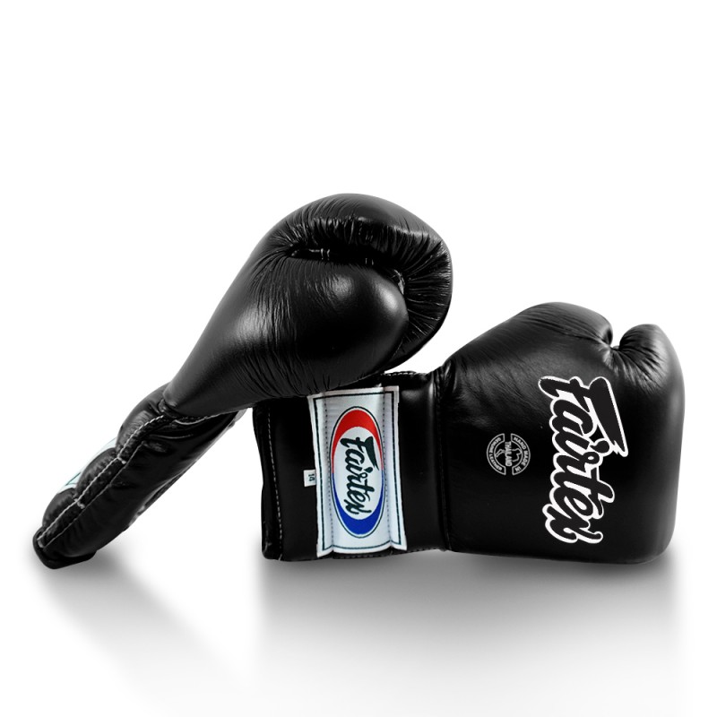 Fairtex BGL7 Pro Боксерские Перчатки Шнурки Мексиканский Стиль Черные