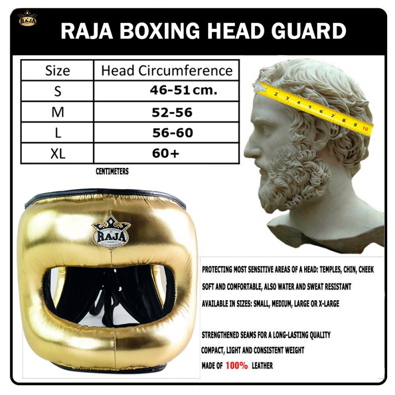 Raja Boxing Боксерский Шлем Бампер Тайский Бокс Золотой