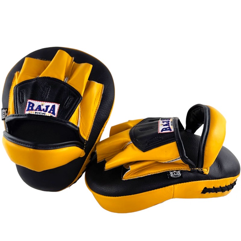 Raja Boxing RPM-6A Лапы Боксерские Тайский Бокс Черно-Желтые