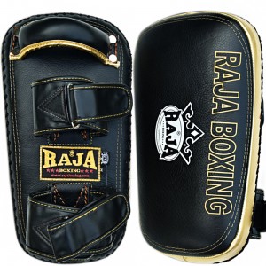 Raja Boxing "Premium" Тайские Пады Тайский Бокс Черно-Золотой