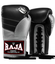  Raja "Pro Boxing" Боксерские Перчатки Тайский Бокс Шнурки Gray-Silver