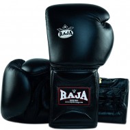  Raja "Pro Boxing" Боксерские Перчатки Тайский Бокс Шнурки Черные