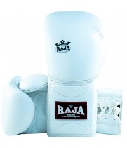  Raja "Pro Boxing" Боксерские Перчатки Тайский Бокс Шнурки Белые