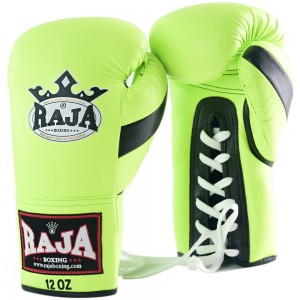 Raja Boxing "Single" Боксерские Перчатки Тайский Бокс Шнурки Neogreen