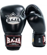 Raja Boxing Боксерские Перчатки Тайский Бокс "Single Color" Черные